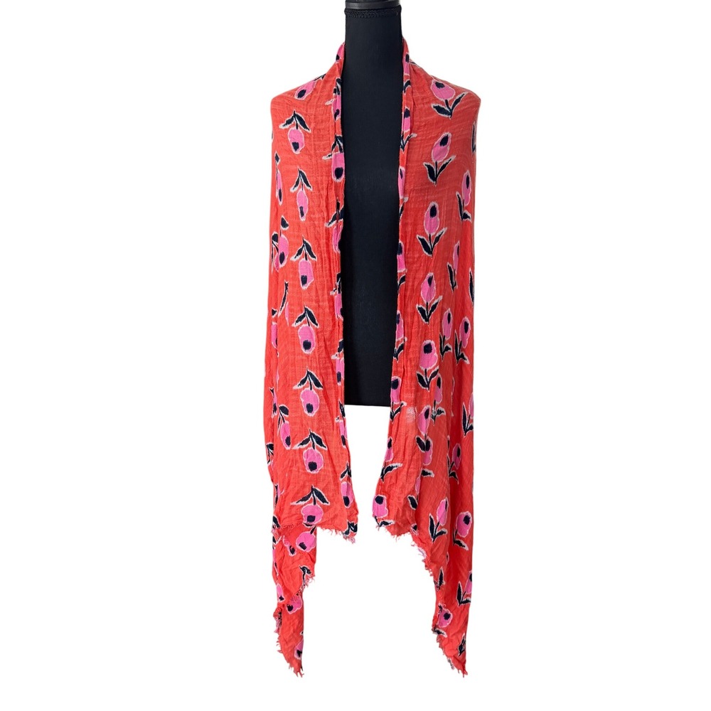 Gap Floral Shawl Wrap Red Spring Bloomcore Garden Grunge Bohemian Fairycore‎
